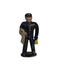 Barclay Manoil Train Conductor Carrying Bag  Coat Lead Figure 1950s 1.75" Tall