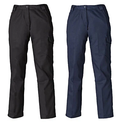 Dickies Ladies Work Trousers Cargo Pockets Black/Navy Sizes 10–20 WD855