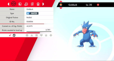 Pokemon Schwert & Schild Shiny Golduck 6IV Max EVs