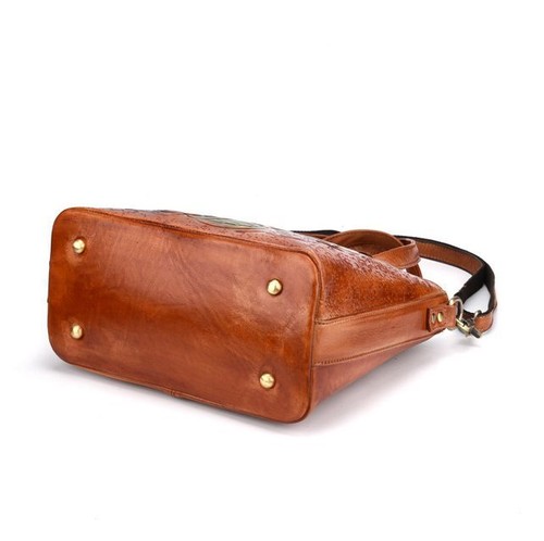 Nuevo Retro Mujeres Genuino Cuero de Vaca Bolso de Hombro En relieve Bolso de Mano Cartera S Marrón - Imagen 6 de 11