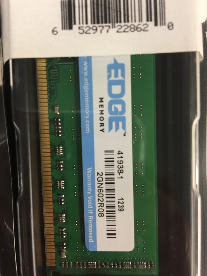 8GB (4X2GB) Edge Memory Modules PE228613 2GN602R08DS PC3-8500 DDR3-1066 - Image 3 of 4