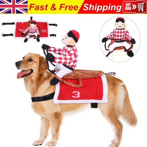 Pet Puppy Dog Show Jockey Saddle Halloween Christmas Funny Riding Horse