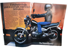 Vintage 1982 Print Ad Yamaha Maxim Motorcycle Models 8 Pages Original 80s