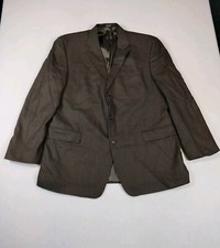Versini Blazer Mens 48L Brown Silk Wool Blend Corpcore Workwear Casual Corporate