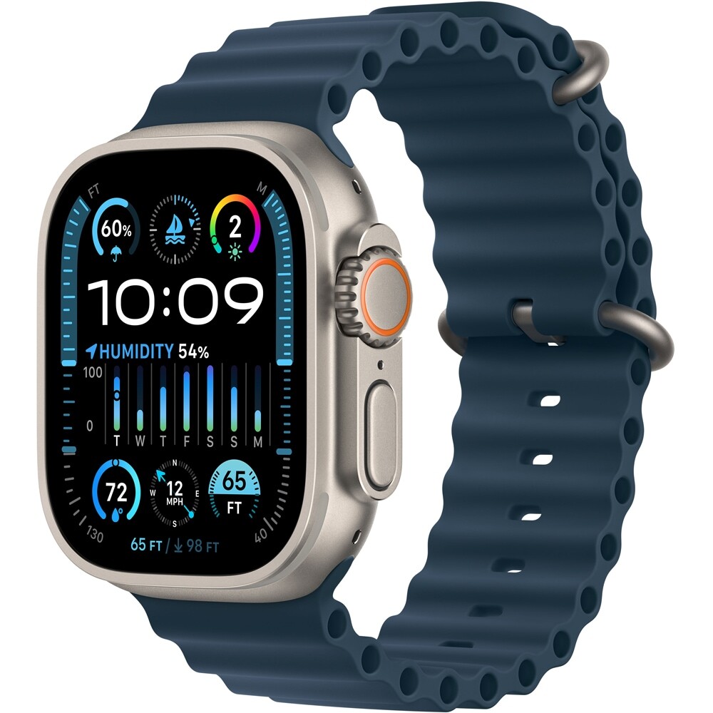 Apple Watch Ultra 2 49mm Titanium (GPS + Cellular) Ocean Band Blue - Excellent-image