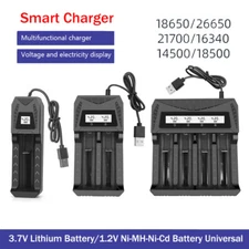Battery Charger w/ Display for 3.7-4.2V Lithium Battery NI-MH AA/AAA 21700/18650