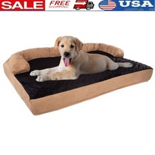 Large Orthopedic Dog Sofa Bed W/ 3 Layers of Memory Foam  Washable Cover New