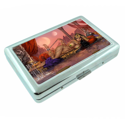 Harem Pin Up Girls D1 Silver Metal Cigarette Case RFID Protection Wallet