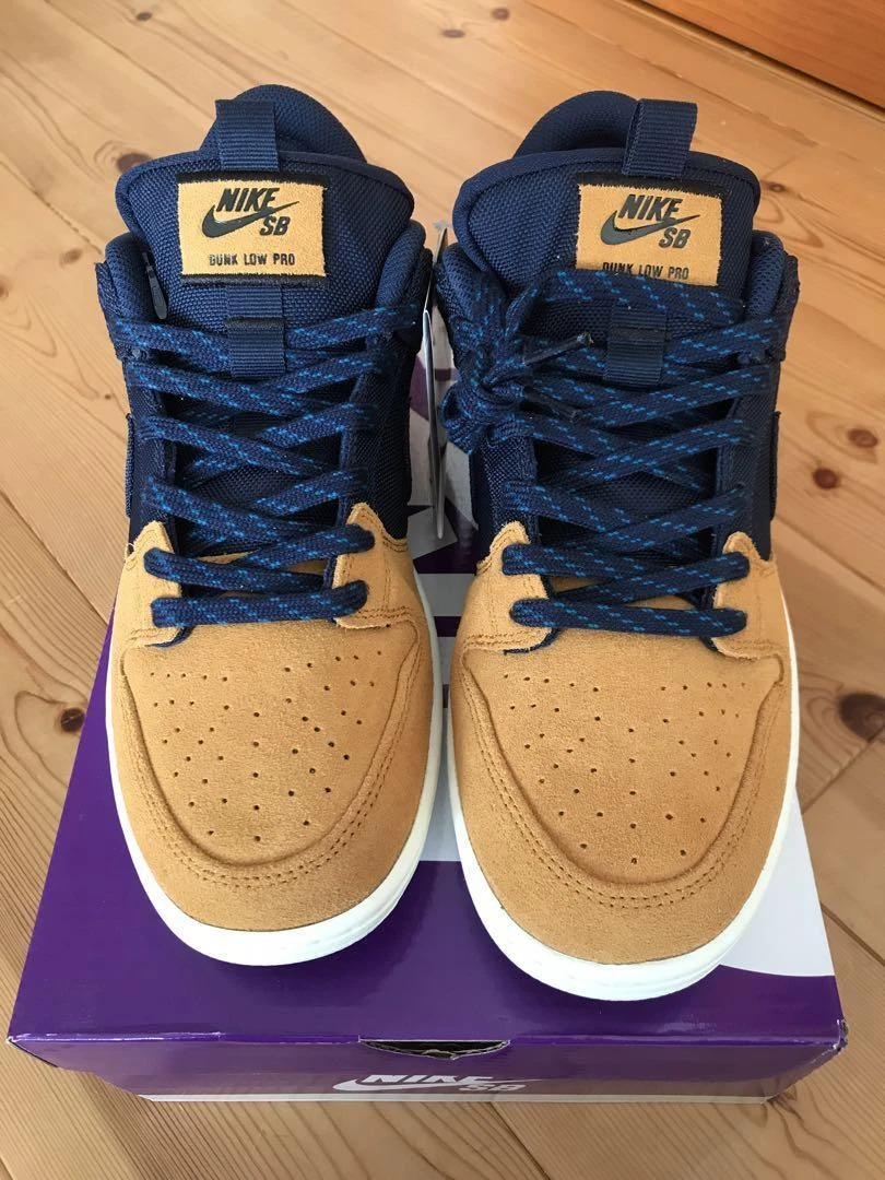 Nike SB Dunk Low Desert Ochre and Midnight Navy Sneakers Size 27.5cm Genuine (K)