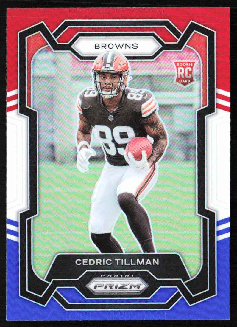 2023 Prizm Red White Blue Prizms Cedric Tillman Rookie Cleveland Browns #321