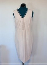 Calvin Klein Lined Pale Light Pink Blush Sleeveless Circles Dress Size 12 Petite