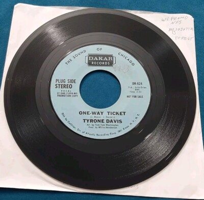 Tyrone Davis WLP promo 45 One-Way Ticket Dakar DK-624 ex