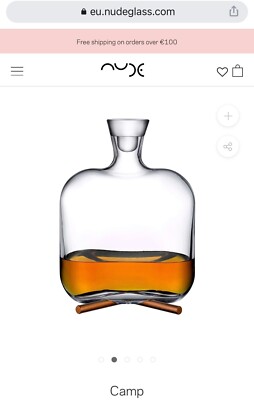Neu im Karton - Neu in Box: Akt Whisky Dekanter von Joe Doucet mit Kupferständer