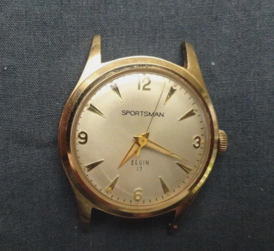 Vintage Elgin Sportsman Watch 17 Jewel Men Mechanical for Parts Repair