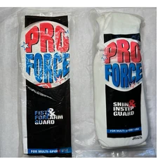 ProForce Combination Cloth Sparring Guards Instep Shin Fist Forearm White Medium