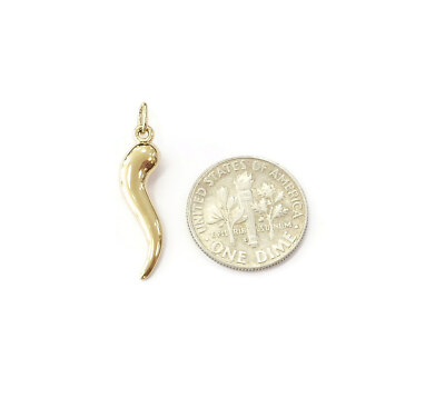 Lucky Italian Cornicello Horn Sparkle Cut Pendant in Solid Gold | Takar