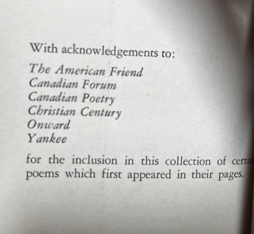 Pilgrims of Peace and other poems Bonnie Day 1968 Canadian Quaker LE 500 PB - Picture 6 of 8