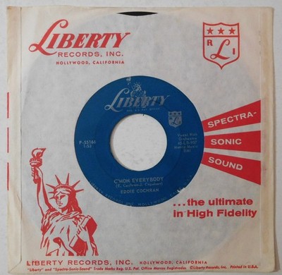 rockabilly oldie EDDIE COCHRAN C'mon Everybody, Don't Ever Let Me Go LIBERTY 45