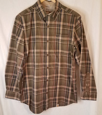 Carhartt Men's Adult Sz M Button Shirt Long Sleeve Green Plaid Relaxed Fit Work