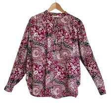 Isabel Marant Etoile Floral Dog Pattern Top Size 40 (US  8) Purple Pink Fuschia