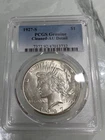 1927 S Silver Peace Dollar PCGS Genuine AU Detail Cleaned San Francisco Luster!
