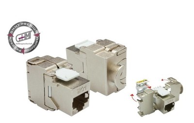 12x TKM RJ45 Keystone Modul Cat.6A STP geschirmt werkzeuglos RJ-MOD