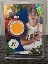 2025 Topps Holiday Nick Kurtz Blue Metallic 27/299 SP RC Player Worn Patch A’s