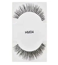 Set of Five pairs of natural-looking 100% human hair false black eyelashes #HM04
