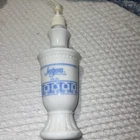 Vtg  Jergens  White Milk Glass Blue & White Glass  Pump Lotion