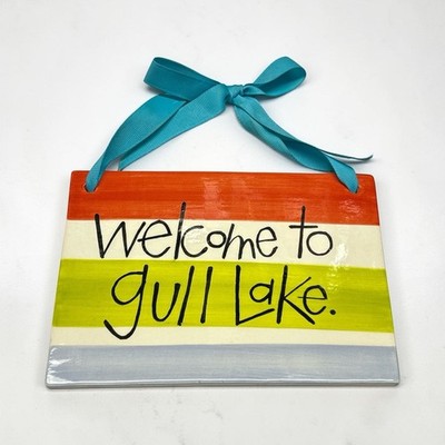 Welcome To Gull Lake Sign Ceramic Wall Decor Michigan Kalamazoo Barry County