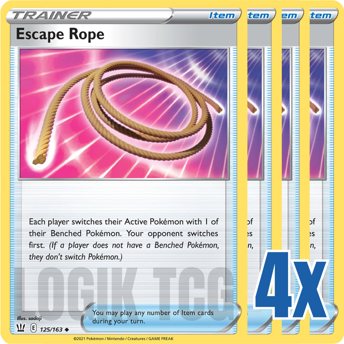 4x Escape Rope 125/163 x4 - Battle Styles - Pokemon TCG - Playset
