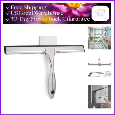#ad Compact 10 Inch Squeegee with Adhesive Hooks for Easy Storage amp; Streak Free Use $19.99