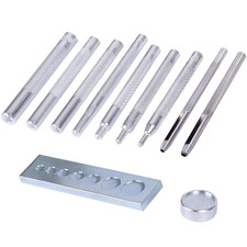 Snap Rivet Setter Kit 11Pcs, 7Pcs Snap Fastener Setter, 2Pcs Leather Hole Punch