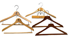 5PC Lot Hotel Branded Wooden Hangers - Hotel Okura, Carlyle, Four Seasons