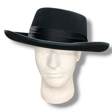 Dobbs Fifth Avenue New York Black 100 Wool Fedora Hat Size 7 3/4 USA