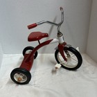 Vintage Roadmaster Doll Size Tricycle Red & White Metal Toy 10” Tall 14” Long