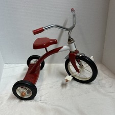 Vintage Roadmaster Doll Size Tricycle Red  White Metal Toy 10  Tall 14  Long