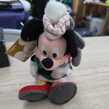 New 8" Golfer Mickey Mouse Bean Bag Plush Exclusively for The Disney Store w/Tag