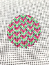 Needlepoint Christmas Ornament Hand Painted Canvas Geometric Style 18 Mesh