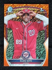2023 Bowman Chrome Prospects Orange Shimmer Refractor 13/25 Elian Soto tq0
