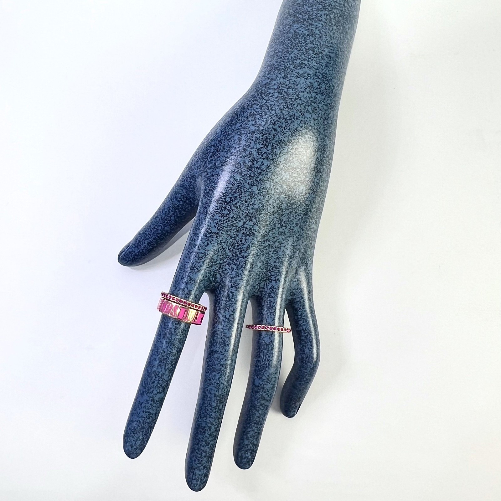 Christian Dior Dior Code Rhinestone Ring Set Pink… - image 13