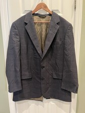 Brooks Brothers VTG Wool Blazer Blue Sport Coat Glen Check Jacket 44L USA