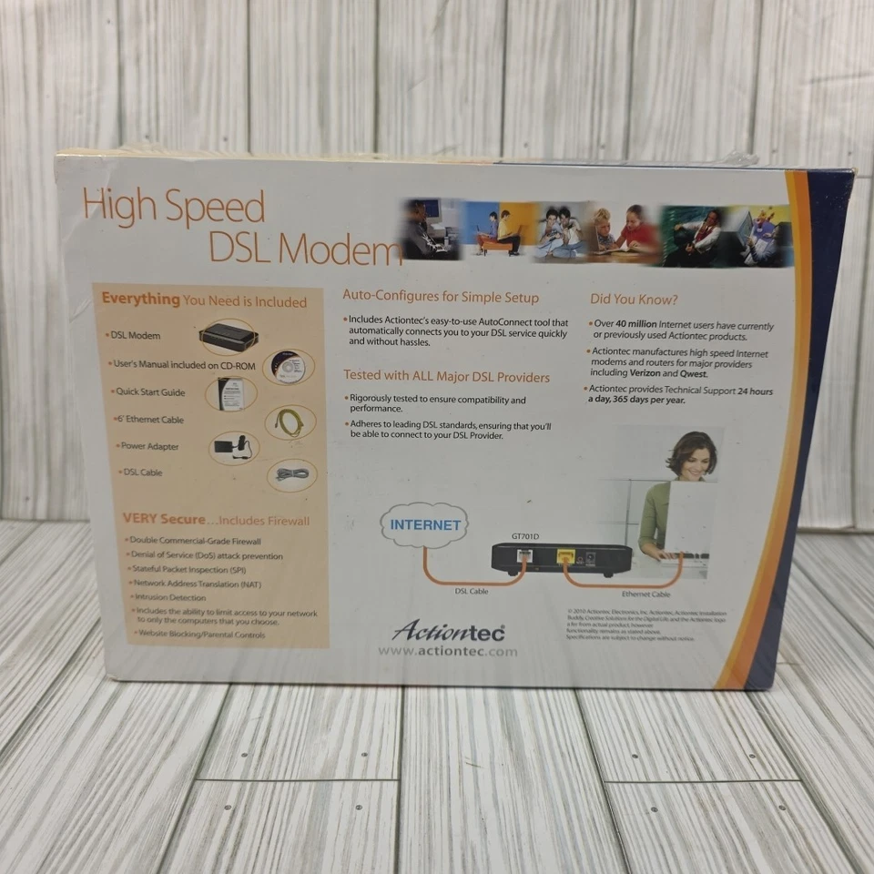 Actiontec GT701D Ethernet DSL Modem with Routing Capabilities ADSL 2+ Modem - Image 2 of 4