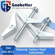 Plasterboard Hollow Cavity Screws Fixings Spring Toggle Wall Anchors M3-M12