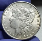 1886 P Morgan Silver Dollar. Estimated Uncirculated Mint State 62. A1181.
