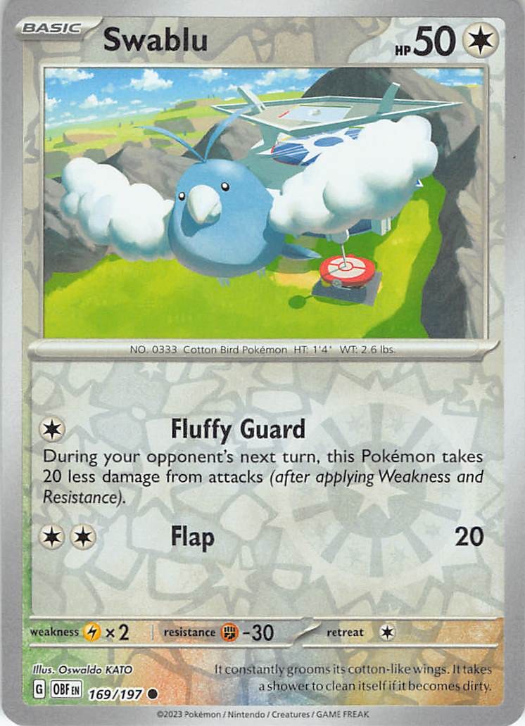 Swablu 169/197 Obsidian Flames Reverse Holofoil