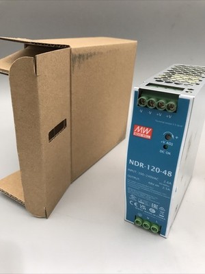 MEAN WELL NDR-120-48 AC/DC DIN Rail Industrial Power Supply 48V 120W DC 2.5A New
