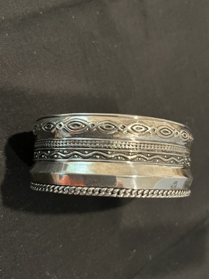 Vintage Silpada Multi-patterned Wide Silver Cuff (Retired) Never Worn