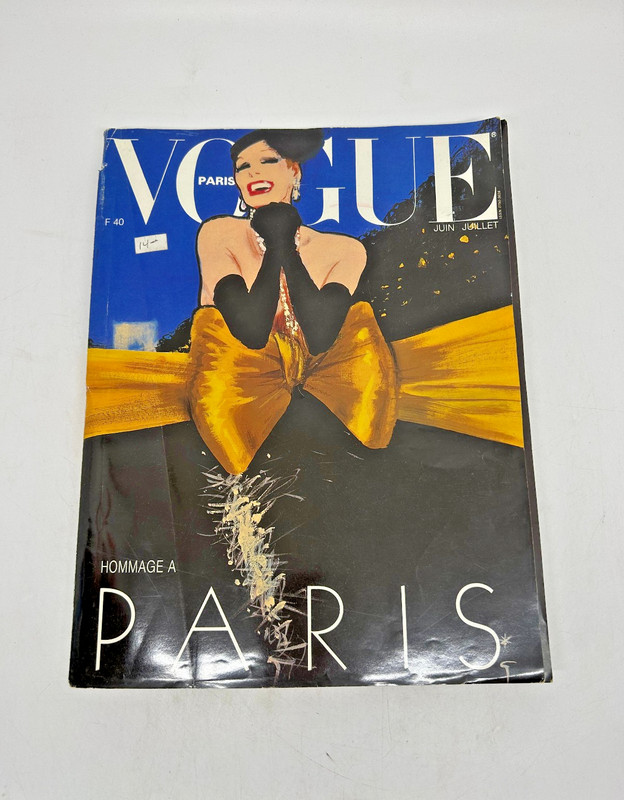 1985 Vogue Magazine Rene Gruau Homage to PARIS S Seymour topless Guy - (H) #24F