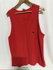 Mens Vintage 2000 Speedo Red Tank Top Logo Sleeveless Shirt Size XL Fast Shippin